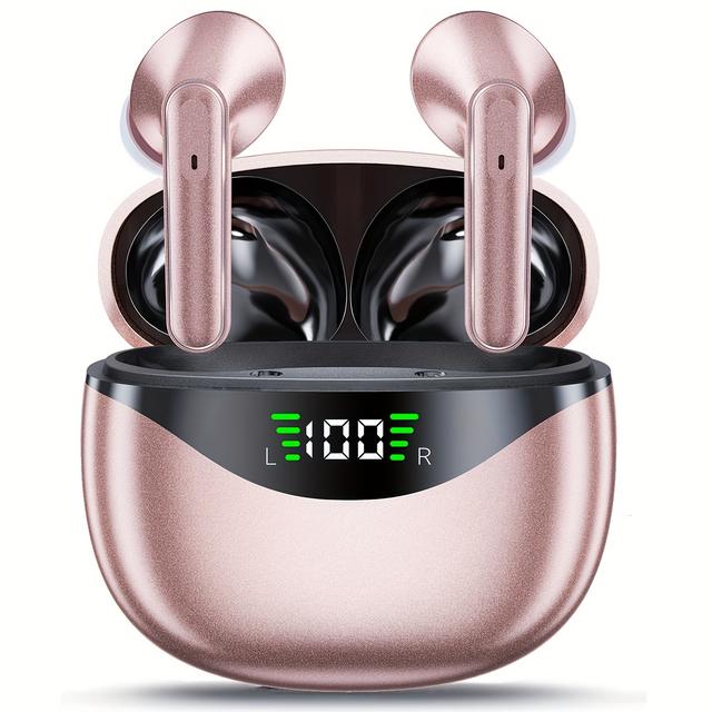 TEMU Wireless Earbuds, Sports Earphones With Built-in Microphone, Digital Display, Tws In-ear Headphones With Built-in Mic