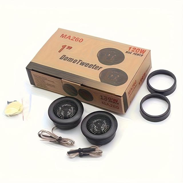 TEMU 1 Pair 120w High- Tweeter Speakers - Super Loud, Sound With Deep & , Mesh Grille Design For Enhanced Airflow