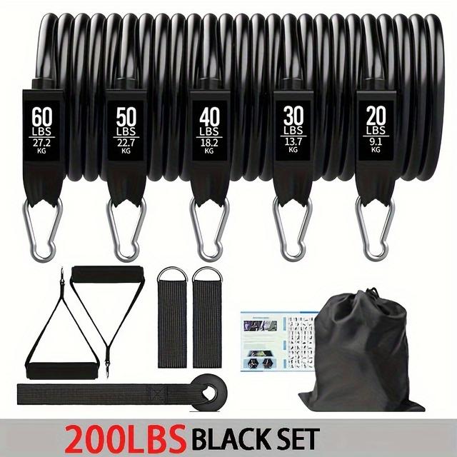 TEMU Resistance Bands Set, Exercise Bands With Door Anchor, Handles, Carry Bag, Legs Ankle Straps For Resistance Training, Physical Relax, Home Workouts For Men