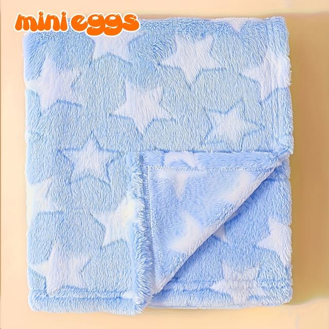 TEMU Minieggs 1pc Blanket, Plush Blanket, -friendly Throw, Suitable For Outdoor And Indoor Use, Star Pattern
