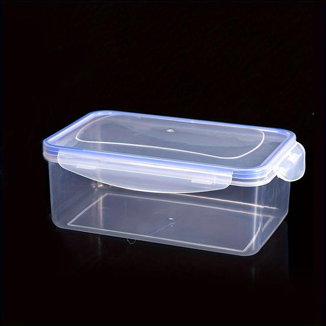 TEMU Versatile Airtight Storage Container - Clear, Microwave-safe Plastic Box For Food & Bathroom Essentials