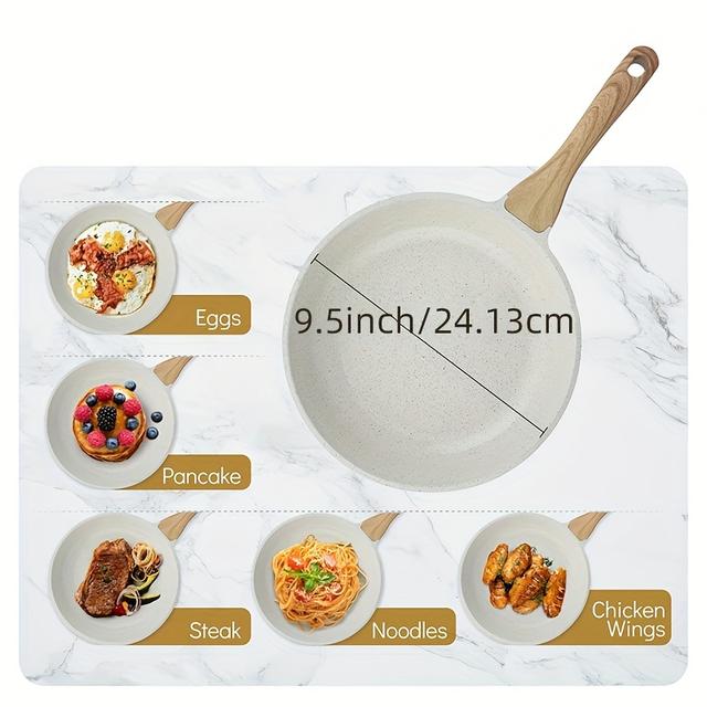 TEMU Ldq Nonstick Ceramic Frying Pan , 12.5 Inch Pan, Healthy & Non-toxic With Heat-resistant Handle, Induction-compatible Cookware