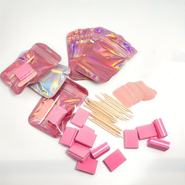 TEMU Un set de 90 piezas en un paquete de 30, que herramientas inodoras para decoración de uñas: pequeñas, almohadillas de y palitos. Ideal para pulir joyas y mantener