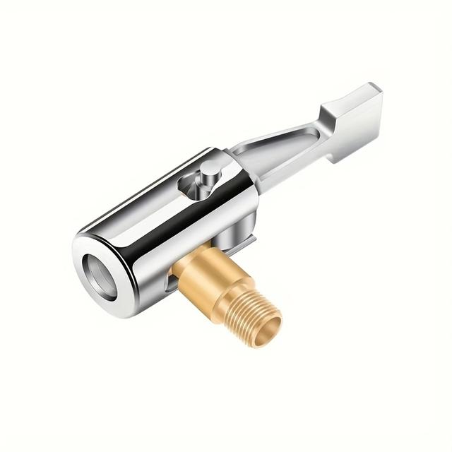TEMU Metal Locking Air Chuck Tire Inflator Hose Adapter, Featuring A Tire Valve For A Leak-free Tire Inflation Hose End, Designed For Portable Tire Pumps/air Compressors.