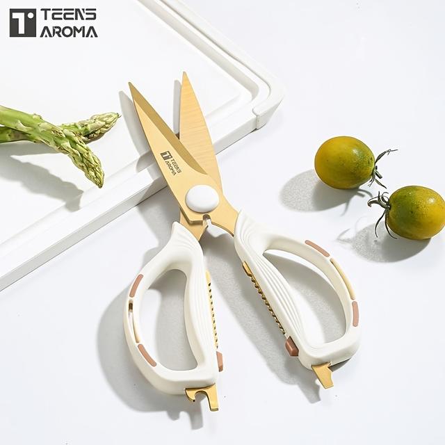 TEMU Strong Scissors - Elastic Handle, Durable, Sharp, Kitchen Scissors, Weaving Craft Tailor Scissors, Suitable For Daily Use In Kitchen, Dining Room, And Office, Gifts For And Ladies On Festivals