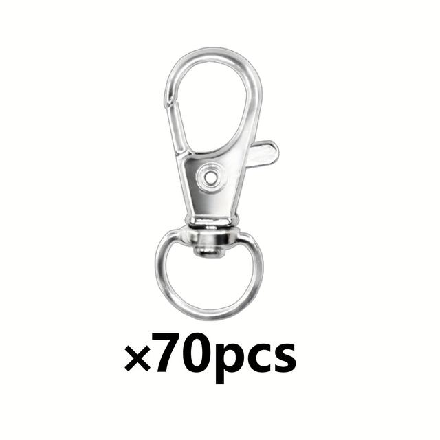 TEMU 70pcs Multicolor Rotatable Lobster Clasp Hooks Keychain, Sturdy Alloy Key Ring Clips For Wallets, Backpacks, Gifts, Crafts