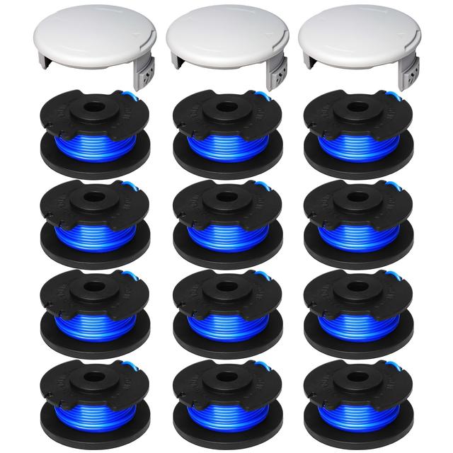 TEMU 15pcs Ryobi One+ Trimmer String Replacement Spool - 0.065-inch Compatible With 18v, 24v, 40v Cordless String Trimmers - Includes 12 Spools & 3 Protective Caps