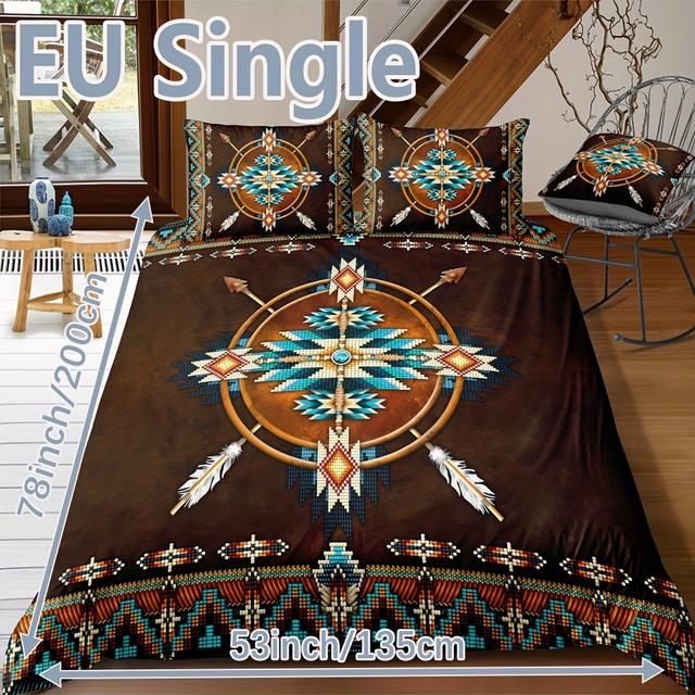 TEMU 3-teiliges Bettbezug-Set, Rundperlen Schwarz Blau Weiß Füllungsfrei Duvet Cover Set