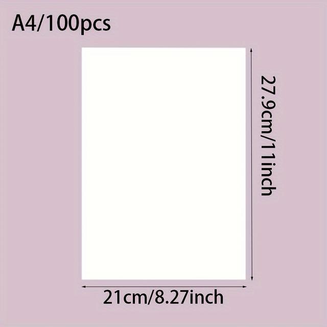 TEMU 100 ورقة ورق طباعة A4 أبيض، مناسبة للاستخدام اليومي في المكتب أو المدرسة؛ يمكن استخدامها للرسم، والزينة اليدوية، وقطع الورق، والفنون، والحرف اليدوية