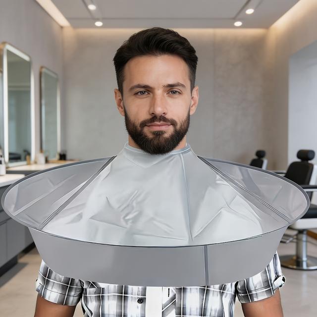 TEMU Universal Haircut Cape For Adults, Foldable Hair Collection Umbrella, Double Secure With, Hair Cutting Release, Salon And Home Haircutting Cloak For All