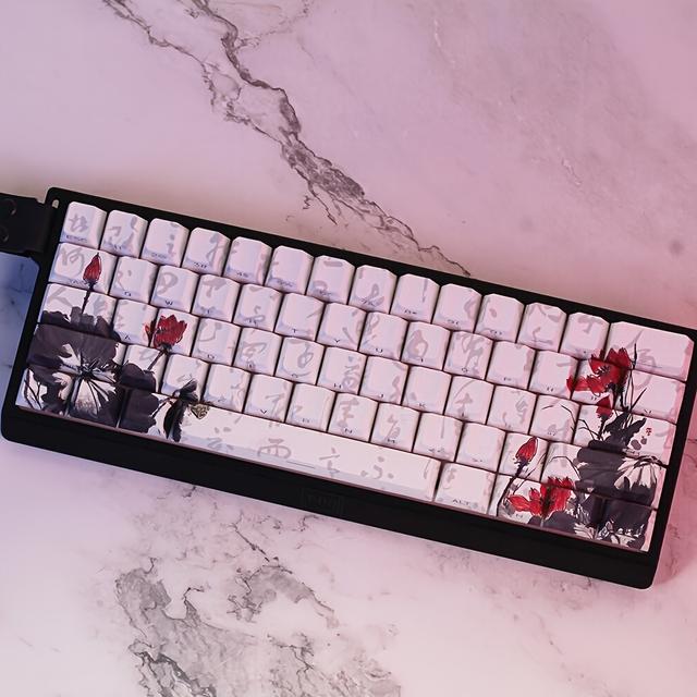 TEMU The Love Lotus Features Glowing Keycaps With Side Engravings, Options For Modifications, Compatible With The Mecha Lion Fire 60 Layout