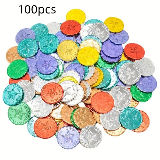 TEMU 100 Colorful Pirate Treasure - Mixed Colors, Suitable For Birthday Parties, Adventure Themes, Christmas And Party Decorations