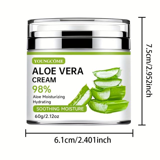 TEMU Aloe Vera Moisturizing Cream - Aloe Vera Extract And Collagen, It Hydrates, , And Improves Skin Elasticity, Ideal For Skin Type And For Everyday Use