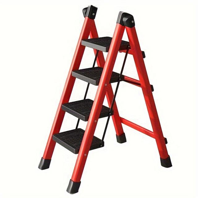 TEMU Taburete Escalera Plegable de 4 - , Portátil y Multifuncional con Pedales Anchos Antideslizantes para Uso Doméstico,