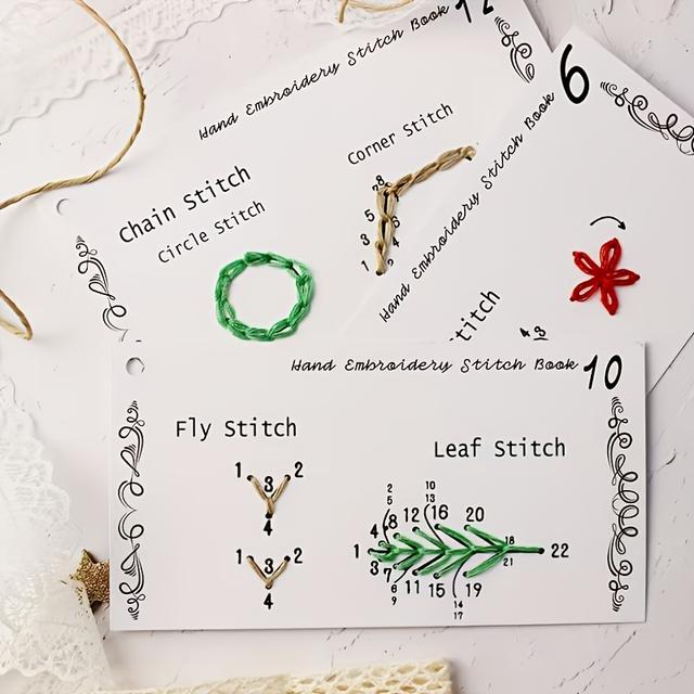 TEMU 15-teiliges Stickmuster-Set, bunte Papier-Nähübungsbuch mit 30 Seiten Nähmustern für alle Jahreszeiten