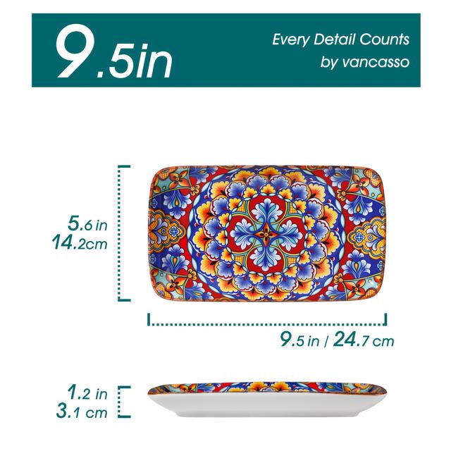 TEMU 6-teiliges Set Bohemian-Stil Sushi-Teller in 6 verschiedenen Farben