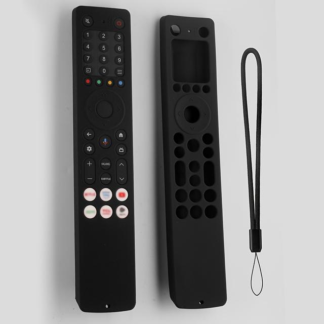 TEMU Capa de Silicone RC833A Projetada para o Novo Comando de TV Tcl Série Q6C 2025, Com Material Antiderrapante e Durável, de um Cordão