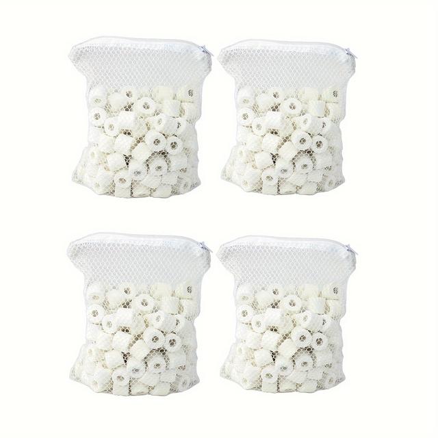 TEMU Premium Aquarium Ceramic Rings - Reduces Ammonia And Nitrite For Fish - Includes Convenient Mesh Bag For