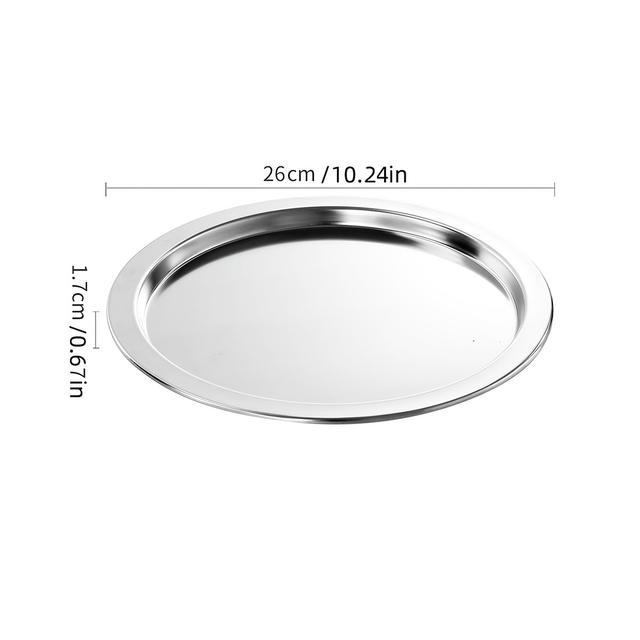 TEMU A Round Stainless Steel Kitchen Tray / Serving Platter For The Kitchen / Decorative Round Tray For Restaurants And Kitchens