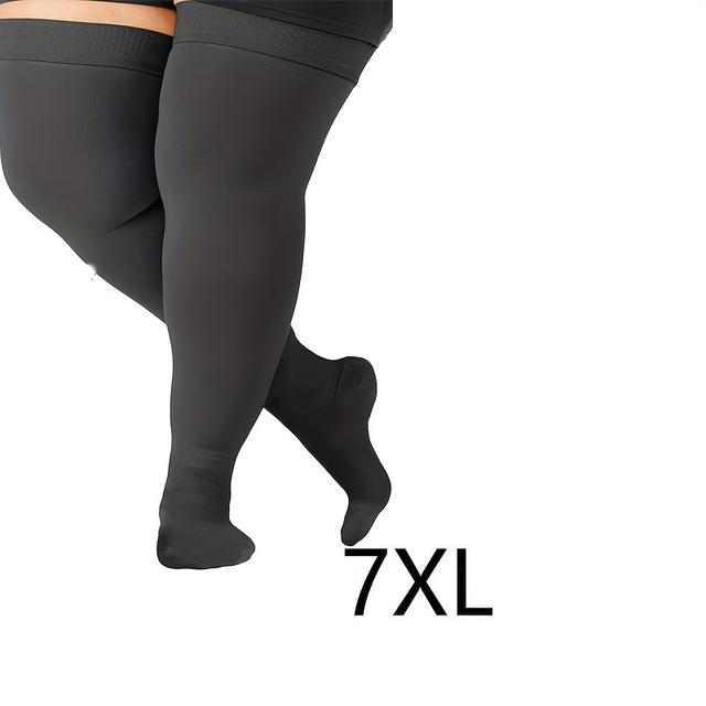 TEMU 1-pair Men's And Women's Unisex Over-the-knee Plus Size Segmented Compression Stockings For Calves And Thighs, 2xl 3xl 4xl 5xl 6xl 7xl