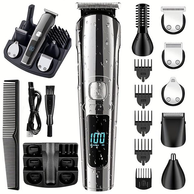 TEMU WAIKIL Multifunktionales Professionelles Herren Haarschneide Set, ein Vatertagsgeschenk, Haartrimmer, USB Wiederaufladbarer Kabelloser Rasierer, Körperhaarentferner Styling Tool