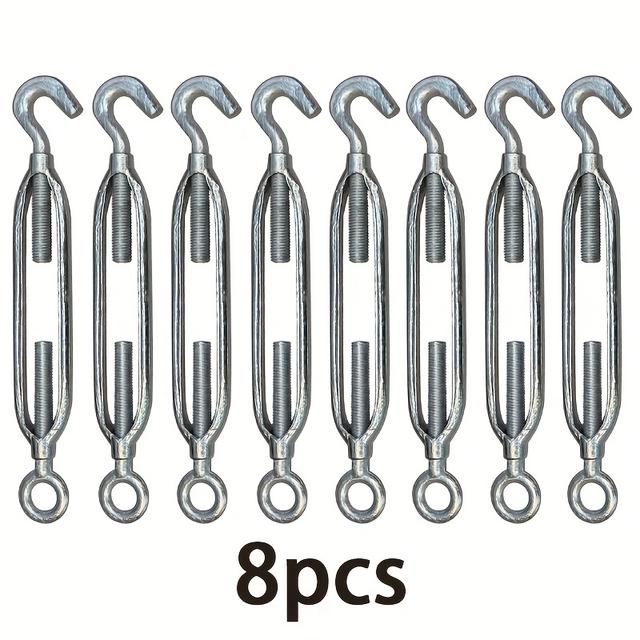TEMU 8pcs Tensile , Adjustable Rope Tensioner Kit For Garden, Fence, Shade System
