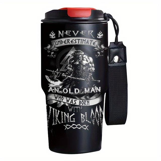 TEMU Blood: Never - 20oz Stainless Steel Insulated Travel Mug With Lid And Strap - Cold And Hot Drinks