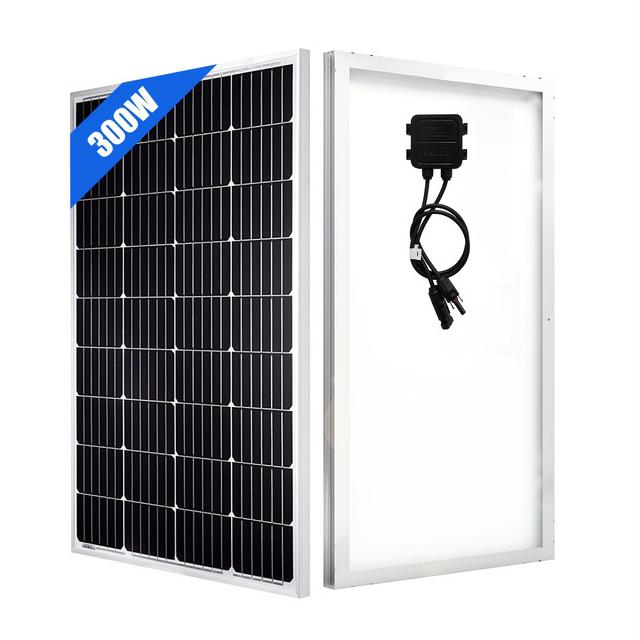 TEMU 300w Single Glass Panel, Solar Photovoltaic Panel, Solar Panel, Used For Rv Boat Trailer Off-grid , For Rv, Boat, , Trailer, Battery Charging