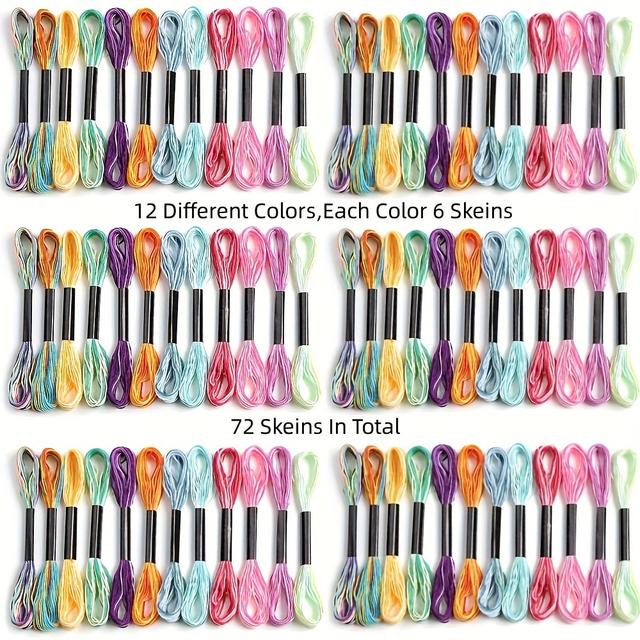 TEMU Embroidery Floss 72 Skeins - - Thread, 8m Each, Variegated - For Embroidery , , Decor, , Wedding Dresses & Curtains