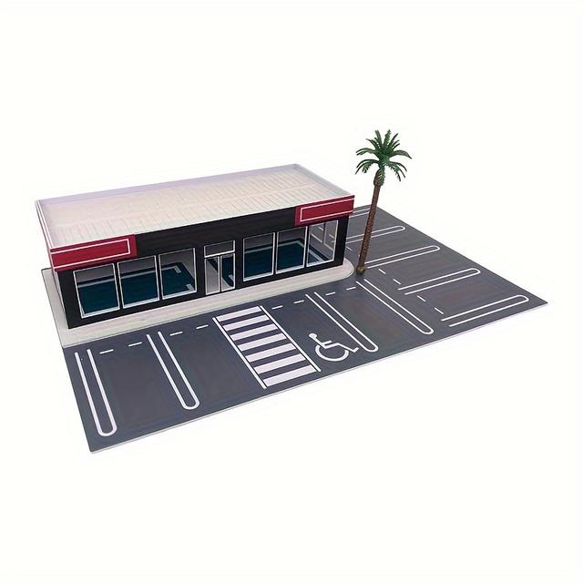 TEMU Model Of A Plastic Assembly Garage Exhibition Hall, Constructed At A Scale For Architectural Scenes