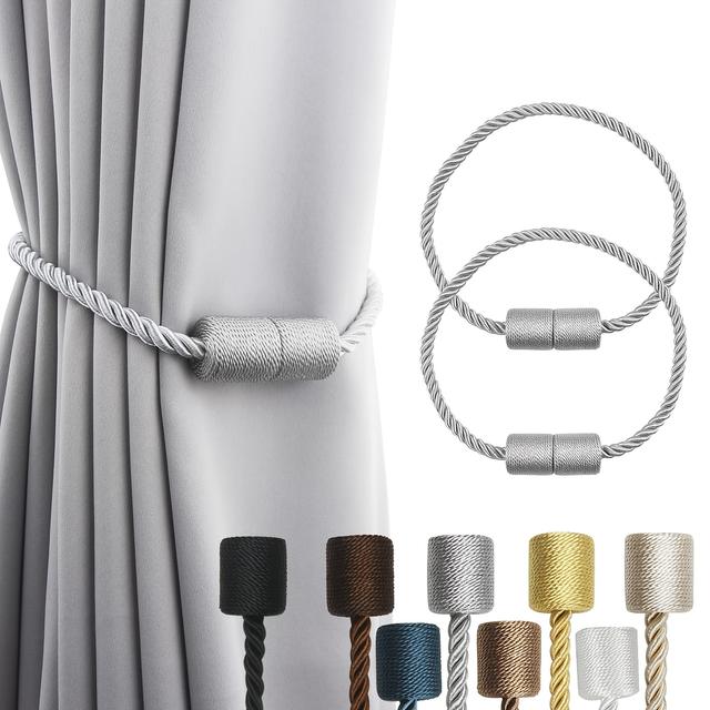 TEMU 2 Pack Magnetic Curtain Tiebacksoutdoor Elegant Decorative Tie Backs Modernrope Tiebacks For Drapes Window Curtainholdbacks For Draperies