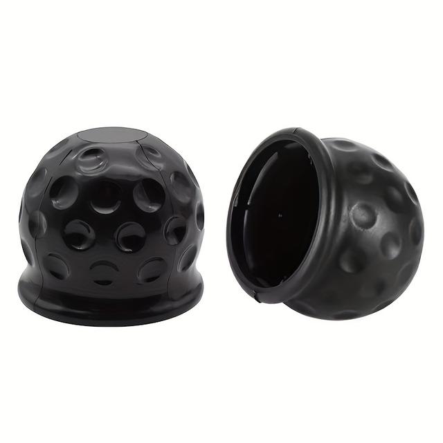 TEMU 2pcs Heavy-duty Rubber Tow Bar Ball Cap Compatible For Rv,, Trailer Towing - 50mm Towball Cover With Towing Hitch, Trailer Connector (fits Most Vehicles)