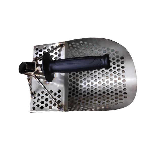 TEMU A Durable Stainless Steel Scoop With A Hexagonal Design And 7mm Holes, Ideal For Metal Detecting And On The Beach