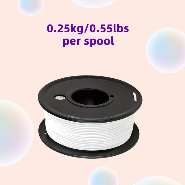 TEMU خيوط طباعة ثلاثية الأبعاد PLA بيضاء، 250 جرام (0.55 باوند) لكل بكرة، سلك طباعة FDM 1.75 ملم، دقة الحجم +/- ملم، أبيض فاتح
