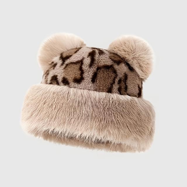 TEMU Dámská outdoorová městská kolekce, útulný klobouk s roztomilými malými ušima