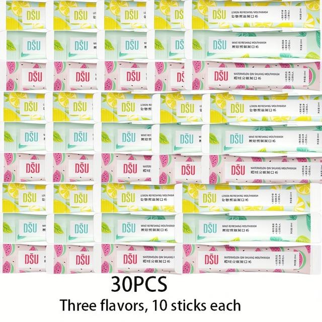 TEMU 30 unidades/10ml Enjuague Bucal Portátil de Bolsillo, Combinación Refrescante de /Limón/, Fresca, Ideal para Citas, Viajes, Cenas, Hoteles, Pequeño y