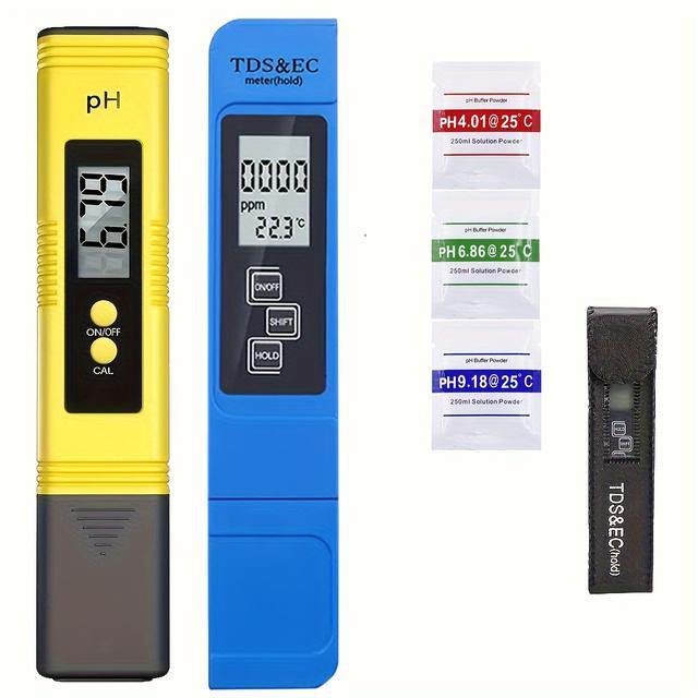 TEMU 2 قطعة TDS متر الرقمية جهاز قياس المياه الرقمية 0.0-14.0 PH متر فاحص 0-9990ppm TDS & amp؛ EC LCD المياه PPM فلتر حوض السمك