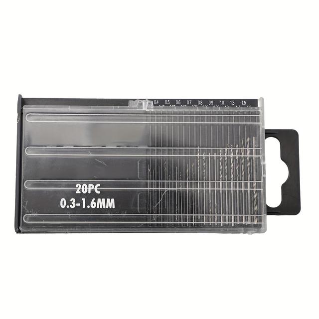 TEMU 20pcs Steel Twist Drill Bit Set, Micro Drill Bits 0.3-1.6mm
