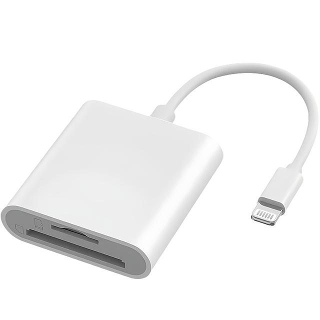 TEMU 2-in-1 Lightning Card Reader, Dual Slot Supports Sd/tf Card Reading, Compatible With Iphone, Ipad, Macbook, Otg Card Reader For Camera Photo Transfer, For Travel And Home Use, Lightning Adapter