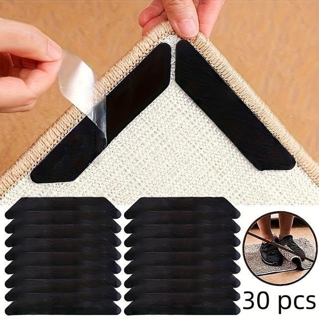 TEMU 30pcs Of Removable And Reusable Anti-slip Adhesive Pads, 4.72 Inches X 0.8 Inches, Made Of Durable Pc Material. Suitable For Kitchen, Bathroom, Living Room, Bedroom, Office, And Home Decoration