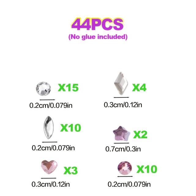 TEMU 44 db Aranyos Geometrikus Alakú DIY Fogdíszlet, Egyszerű és Elegáns Szív Mintás Fogkészlet Mindennapi Használatra és Partikra/Ünnepekre (Ragasztó Nincs Benne)