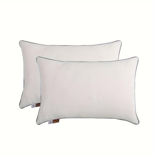 TEMU 2pcs Bed Pillows For Sleeping, Soft Pillows For Back, Stomach Or Side Sleepers, 3d Polyester Fiber Filling, Breathable Bedding, For Hotel Home Decor(70x48cm)
