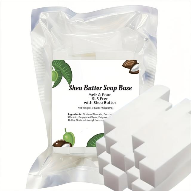 TEMU 250 Grams (0.55 ) Of Unscented Shea Butter Soap Base For Crafting Soap, Easy To Melt, And Moisturizing - Supplies For Soap Making
