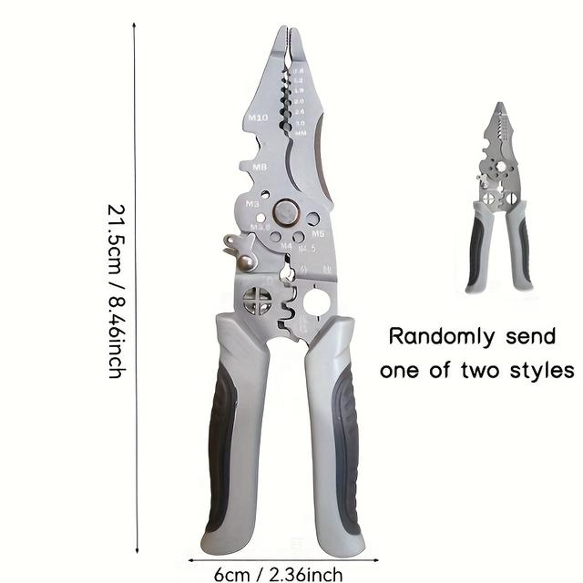TEMU Professional Electrician Multifunctional Tool: Wire Stripping Pliers Specifically For Electricians, Styles, Of Stripping Wires, Cutting Wires, Twisting Pipes, And Crimping Terminals