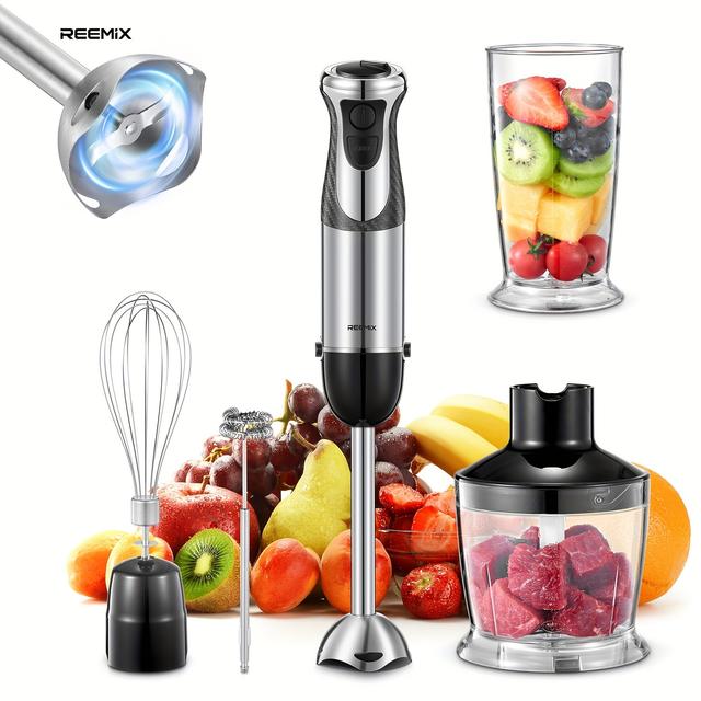 TEMU Hand Blender 1000w, Electric Stick Blender, Copper Motor Stainless Steel Blender Mixer With Turbo Mode, Baby Food Blender With Mixing Beaker, Kitchen Gadgets Gifts For Mom Or Dad