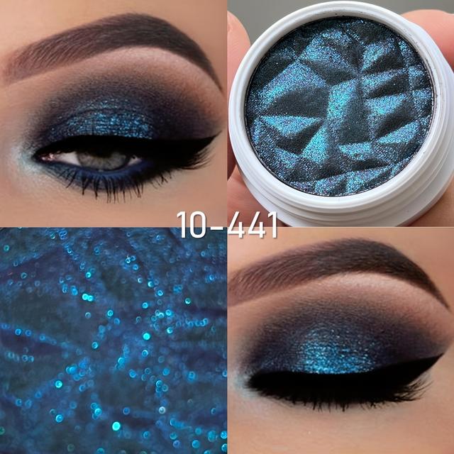 TEMU Pecolovers Monochrome Highlighter Eyeshadow - Potato Texture, Eye- Glitter Finish, Metallic Shimmer For Dramatic Makeup Looks, Pecolovers