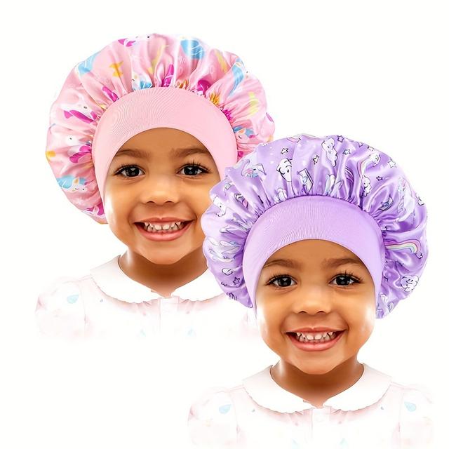 TEMU 2pcs Pack Breathable Stretchy Unicorn Hat For & - Magic Hair Care Cap Suitable For Birthdays, Wizard Of Oz, Mermaid Party