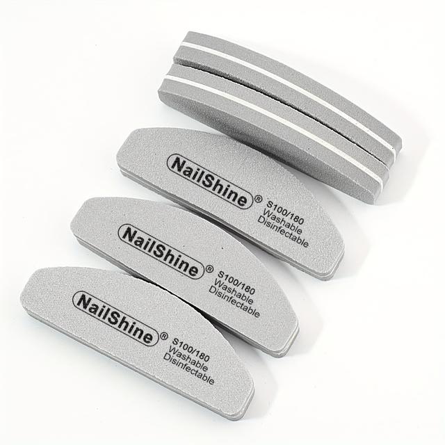 TEMU 10pcs Mini Crescent Nail Files And Buffers Set, Double-sided Emery Board, Washable Sponge For Acrylic Nails, Unscented Manicure Tools For Shaping And Polishing, For Toenail& Foot Clean