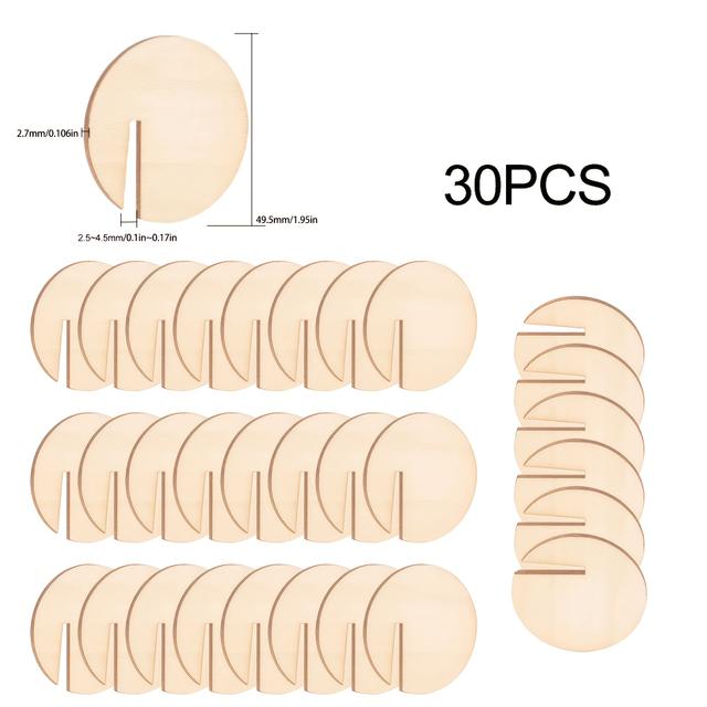 TEMU 15/30pcs Etiquetas de Madera Redondas - Ideales para Fiestas, y Decoraciones