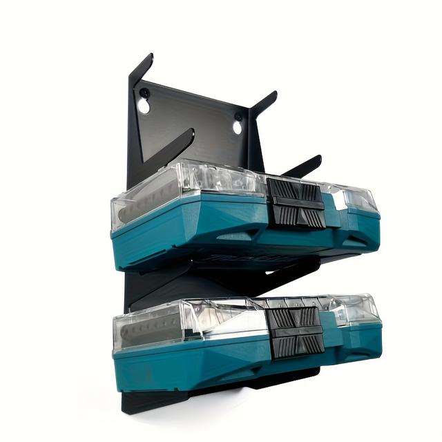 TEMU Hanging Tool Organizer Rack - Wall Mount For 3 Small Parts Bins | Fits Work Trucks, & Garage Storage, Utility Shelves